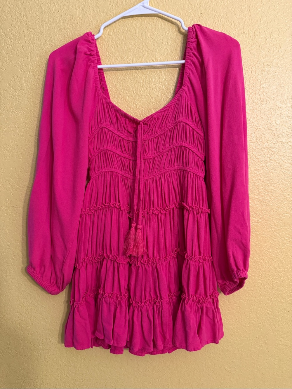 Chelsea & Violet Women’s Hot Pink Peasant Boho dress-